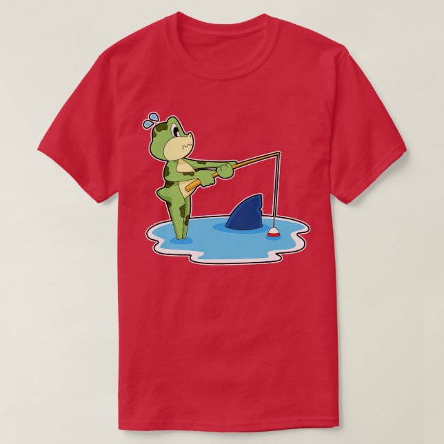 Camiseta Aleta de la barra de pesca de la rana (Diseño del anverso)