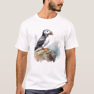 Camiseta Aleta en una acuarela de roca