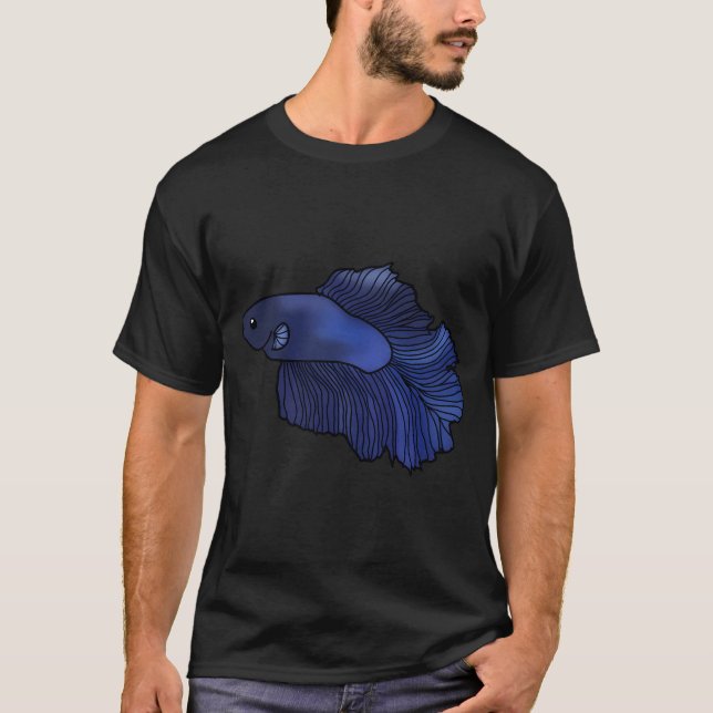 Camiseta Aletas Reales de Betta Azul (Anverso)