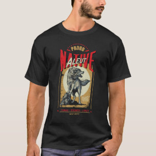 Camiseta Aleut Espíritu Lobo Nativo Americano Indio Nacido
