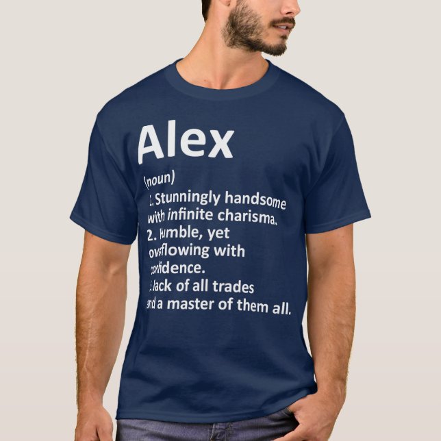 Camiseta ALEX Definition Personalized Name Funny Birthday (Anverso)