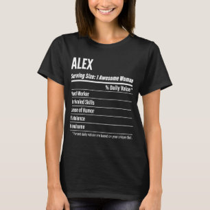 Camiseta Álex Hechos Nutricionales Que Sirven Calorías De T
