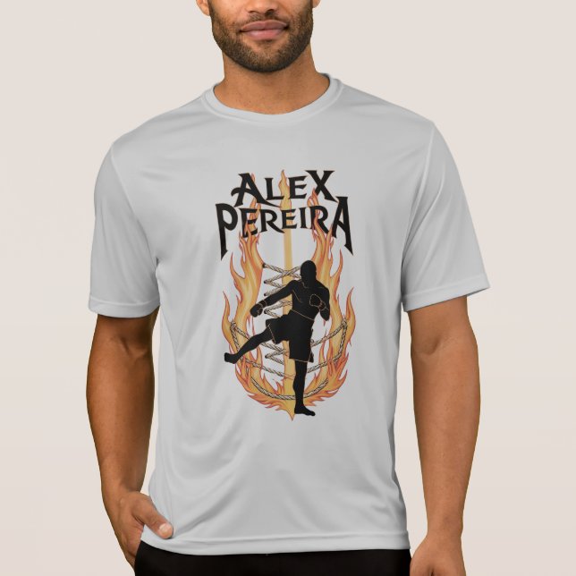 Camiseta Alex Pereira Flaming Kick T-Shirt – Bold Fighter D (Anverso)