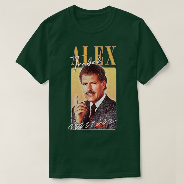 Camiseta Alex Trebek Retro Diseño de fans estéticos (Diseño del anverso)