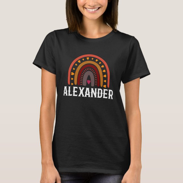 Camiseta Alexander Colorful Rainbow hombres idea de nombre  (Anverso)