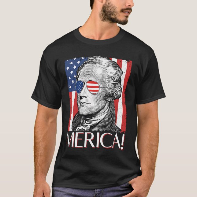 Camiseta Alexander Hamilton 'Merica Patriota Bandera Americ (Anverso)
