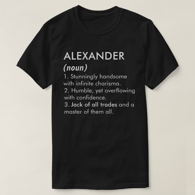 Camiseta Alexander name, Editable name, Custom name (Diseño del anverso)