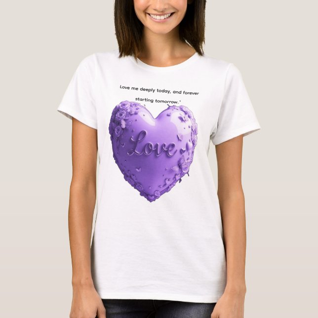 Camiseta AlexDizaine "Eternal Love" 3D Lavender Heart T-Shi (Anverso)