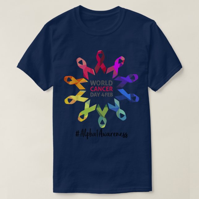 Camiseta Alfa 1 Sensibilización Día Mundial contra el Cánce (Diseño del anverso)