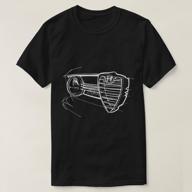 Camiseta Alfa Car Drivers Stylish Car Grille  (Diseño del anverso)