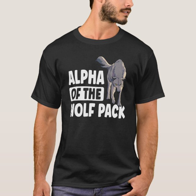 Camiseta Alfa Del Paquete De Lobo Para Un Lobo (Anverso)