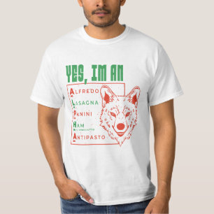 CAMISETA ALFA WOLF ITALIANO COMIDA SÍ SOY ALFA