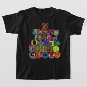 Camiseta alfabeta infantil