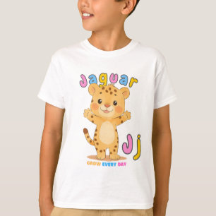 Camiseta alfabética “J es de Jaguar” – Crece cada