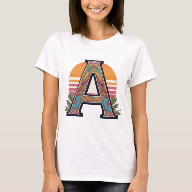 Camiseta Alfabetización floral "A" (Anverso)