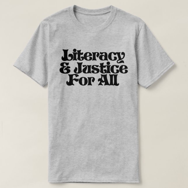 Camiseta Alfabetización y justicia para todos (Diseño del anverso)