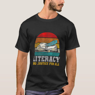 Camiseta Alfabetización y justicia para todos lectura para