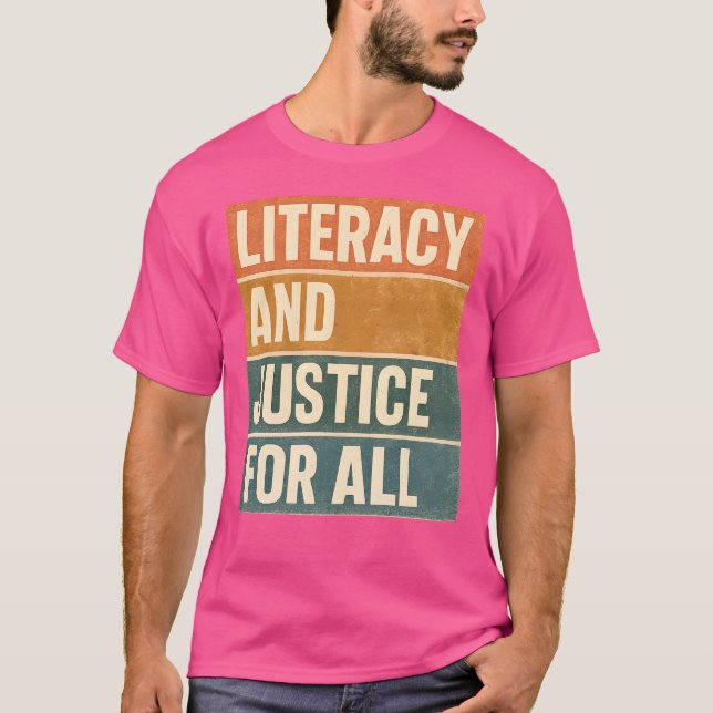 Camiseta Alfabetización y justicia para todos los lectores (Anverso)