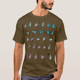 Camiseta alfabeto 2 del lenguaje de signos americano