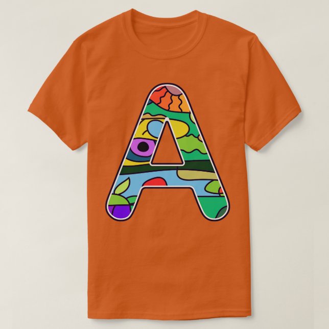 Camiseta Alfabeto A 3 (Diseño del anverso)