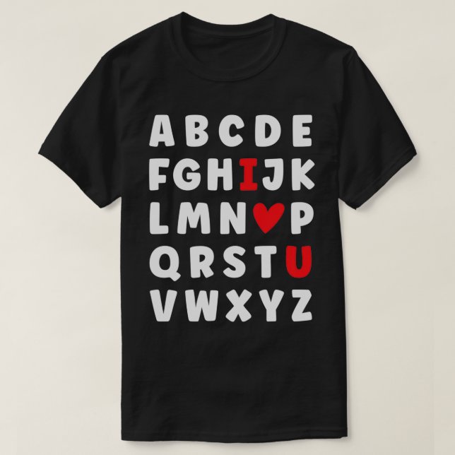 Camiseta Alfabeto ABC Te Amo Profesora de Inglés Valentines (Diseño del anverso)