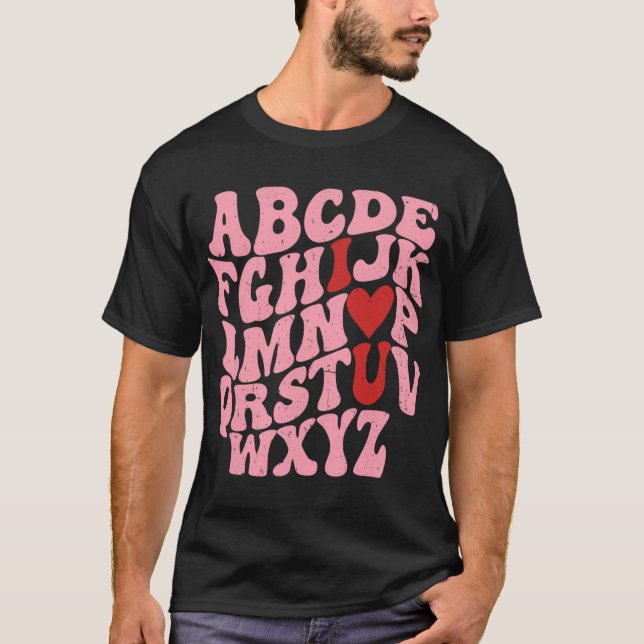 Camiseta Alfabeto ABC Te Amo Profesora de Inglés Valentines (Anverso)