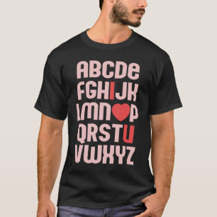 Camiseta ALFABETO ABC TE QUIERO Día de San Valentín Corazón