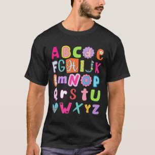 Camiseta Alfabeto Alfabeto De Regreso A La Escuela Primer D