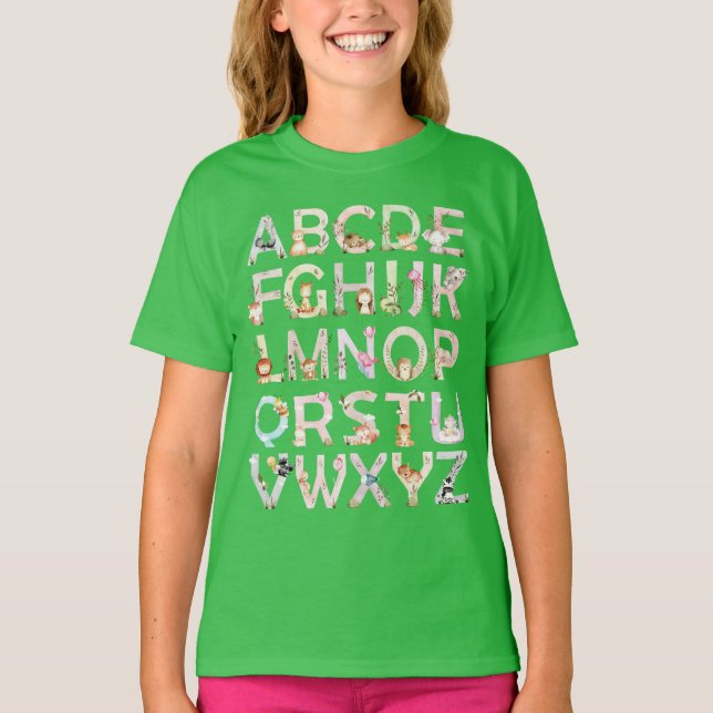 Camiseta Alfabeto animal (Anverso)
