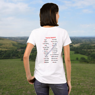 Camiseta Alfabeto ardiente A a Z