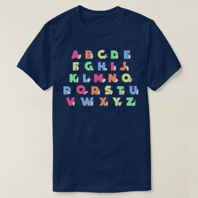 Camiseta Alfabeto ASL (Diseño del anverso)
