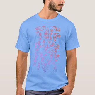 Camiseta Alfabeto ASL de ortografía de dedos