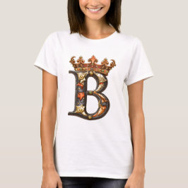 Camiseta Alfabeto b con corona