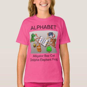 Camiseta Alfabeto Chicas Fotos Rosa