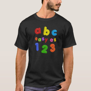Camiseta Alfabeto Colorido Abc Fácil Como 123 Fridg Funda I