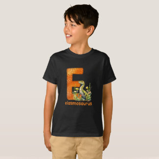 Camiseta Alfabeto de dinosaurio tipo E Elasmosauro