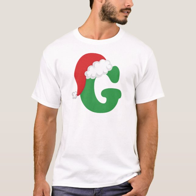 Camiseta Alfabeto de G de la letra del navidad (Anverso)