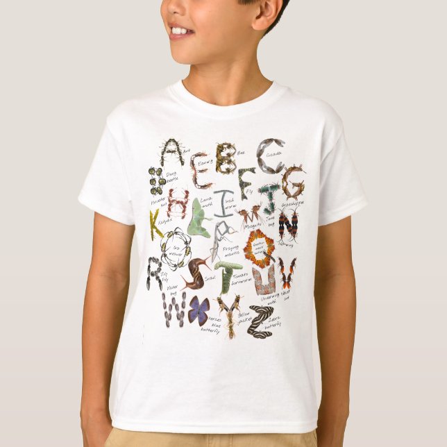 Camiseta Alfabeto de insectos para niños - Bug Shirt (Anverso)