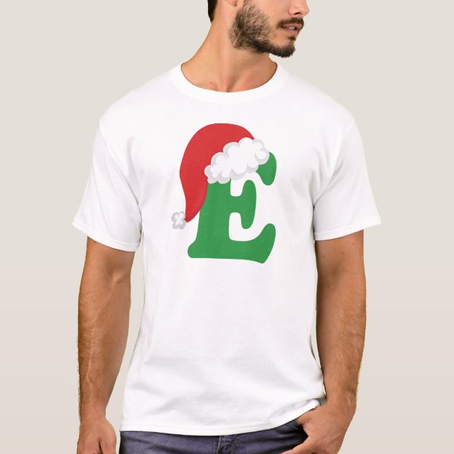 Camiseta Alfabeto de la letra E del navidad (Anverso)