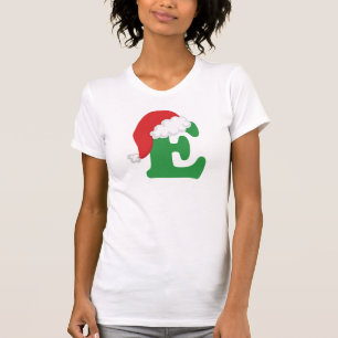 Camiseta Alfabeto de la letra E del navidad