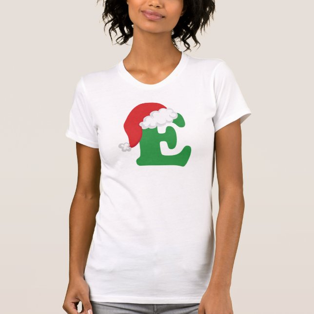 Camiseta Alfabeto de la letra E del navidad (Anverso)