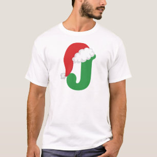 Camiseta Alfabeto de la letra J del navidad