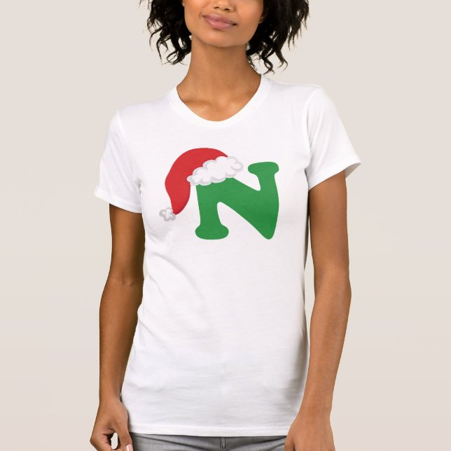 Camiseta Alfabeto de la letra N del navidad (Anverso)