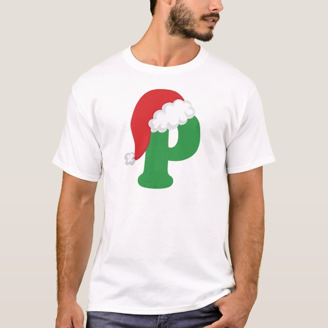 Camiseta Alfabeto de la letra P del navidad (Anverso)