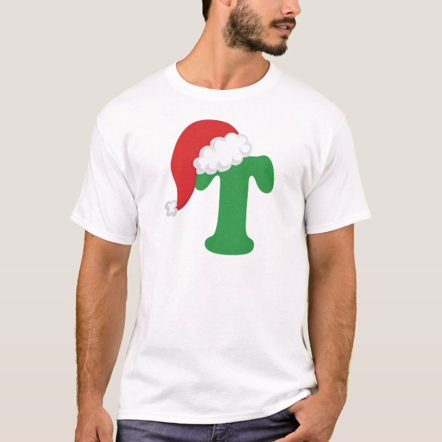 Camiseta Alfabeto de la letra T del navidad (Anverso)