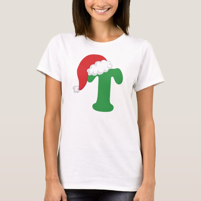 Camiseta Alfabeto de la letra T del navidad (Anverso)