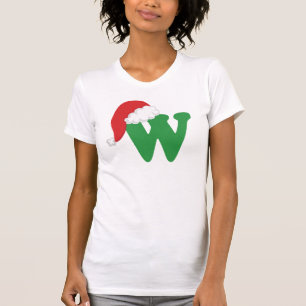 Camiseta Alfabeto de la letra W del navidad