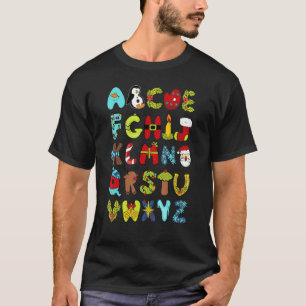 Camiseta Alfabeto de la vida del profesor Santa Hat Abc Let
