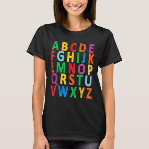 Camiseta Alfabeto De Letras Mayúsculas Aprender Niños Chica