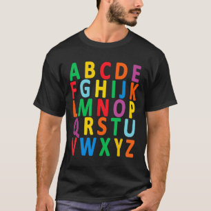 Camiseta Alfabeto De Letras Mayúsculas Aprender Niños Chica